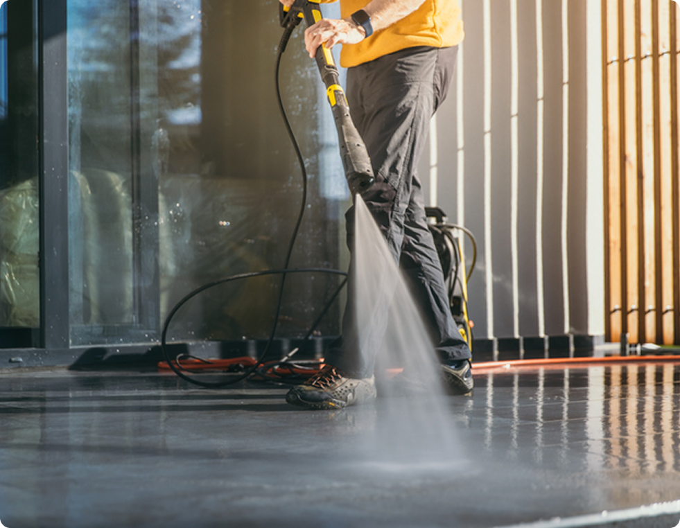 Cleaning outdoor patio surface