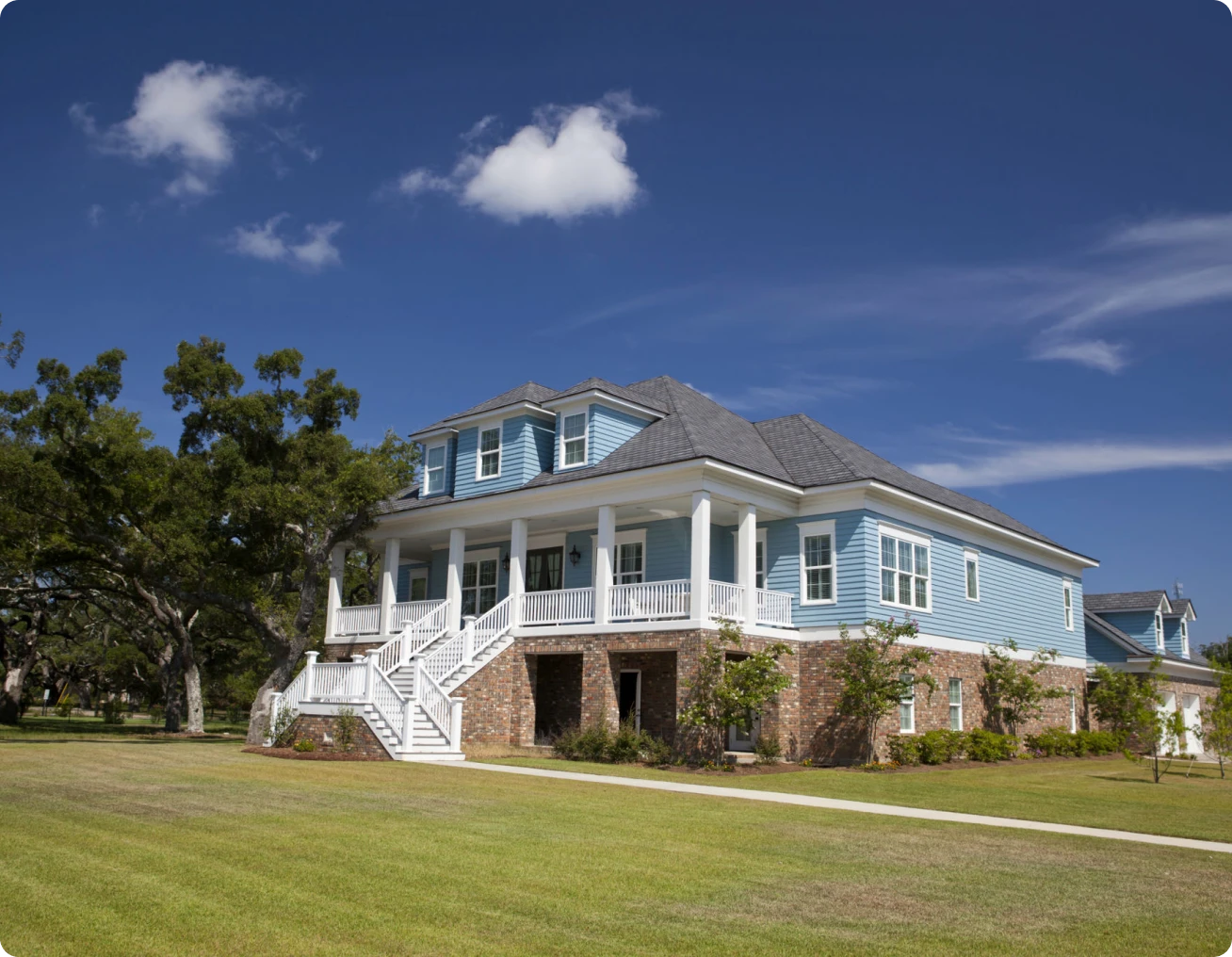 Two-story house on sunny day